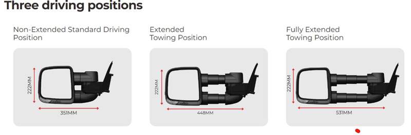 Clearview Towing Mirror Volkswagen Amarok NF 12/2022+ Aftermarket Accessory